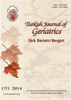 Turkish Journal of Geriatrics-Turk Geriatri Dergisi杂志封面